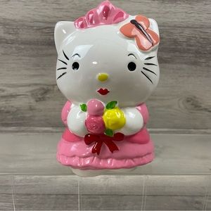 Vintage 2002 Sanrio Hello Kitty Princess Ceramic Piggy Coin Bank 7 Inch Y2K